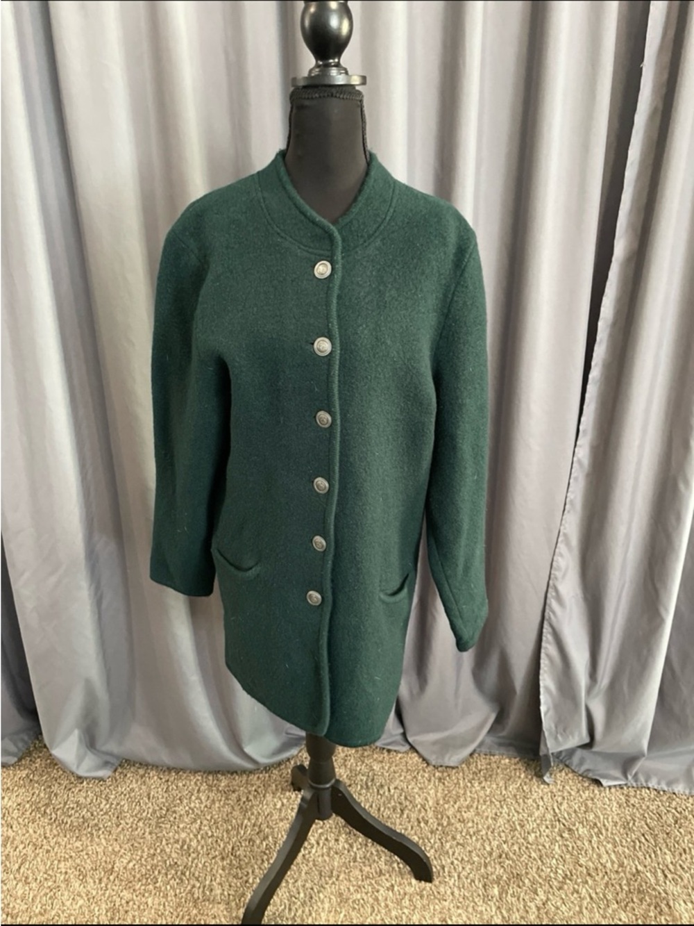 talbots vintage 100% wool button button-down coat women’s size medium